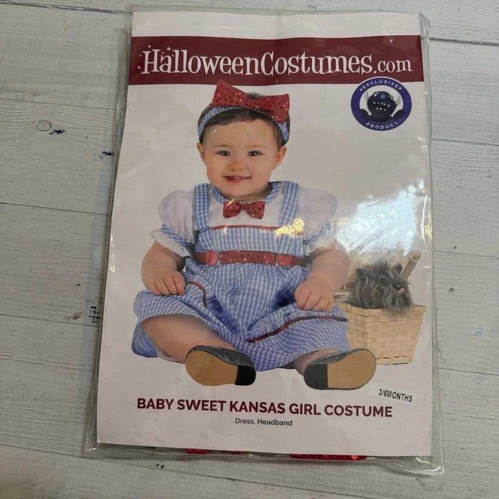 Halloween Costumes baby Kansas girl‎ Dorothy wizard of oz costume 3-6 months